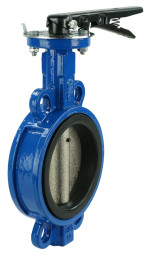 Затвор дисковый поворотный WBV1413E-2W-Fb-H Ду125 Ру16 межфланцевый, корпус -чугун GGG50, диск - чугун GGG40, уплотнение - EPDM, с рукояткой
