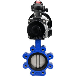 Затвор дисковый поворотный WBV1631E-2W-Fb-H Ду150 Ру16 LUG корпус - чугун QT450, диск - нержавеющая сталь 304, уплотнение - EPDM, с пневмоприводом PA-DA-105-1, пневмораспределителем 4M310-08 AC220V и БКВ APL-210N