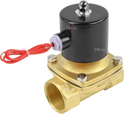 Клапан электромагнитный VS100-NT-NC-24VDC 1 1/2″ Ду40 Ру10, соленоидный двухходовой, корпус - латунь, уплотнение - NBR, резьбовой, нормально-закрытый, прямого действия, катушка - 24В