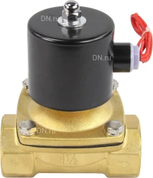 Клапан электромагнитный VS100-NT-NC-24VDC 1 1/2″ Ду40 Ру10, соленоидный двухходовой, корпус - латунь, уплотнение - NBR, резьбовой, нормально-закрытый, прямого действия, катушка - 24В