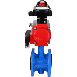 Затвор дисковый поворотный WBV1313E-2W-F-H Ду65 Ру16 фланцевый, корпус - чугун GGG40, диск - чугун GGG40, уплотнение - EPDM, с пневмоприводом PA-DA-105, пневмораспределителем 4M310-08 DC24V и БКВ APL-210N