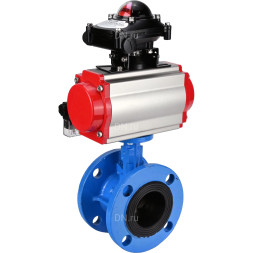 Затвор дисковый поворотный WBV1313E-2W-F-H Ду65 Ру16 фланцевый, корпус - чугун GGG40, диск - чугун GGG40, уплотнение - EPDM, с пневмоприводом PA-DA-105, пневмораспределителем 4M310-08 DC24V и БКВ APL-210N