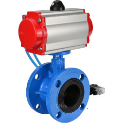 Затвор дисковый поворотный WBV1313E-2W-F-H Ду80 Ру16 фланцевый, корпус - чугун GGG40, диск - чугун GGG40, уплотнение - EPDM, с пневмоприводом PA-DA-105 и пневмораспределителем 4V320-10 AC220V