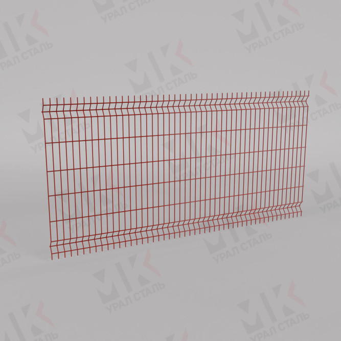 3Д забор красный (RAL 3032) 2500х2500х3 Light в Барнауле