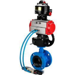 Затвор дисковый поворотный WBV1313E-2W-F-H Ду150 Ру16, корпус - чугун GGG40, диск - чугун GGG40, уплотнение - EPDM, с пневмоприводом PA-DA-130, пневмораспределителем 4M320-08 AC220V, ручным дублером MON1-250-T26-ISO и БКВ APL-510N EX