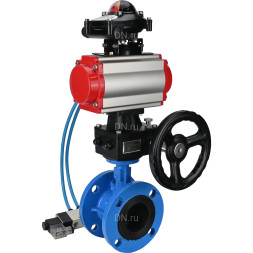 Затвор дисковый поворотный WBV1313E-2W-F-H Ду125 Ру16 фланцевый, корпус - чугун GGG40, диск - чугун GGG40, EPDM, с пневмоприводом PA-DA-130, пневмораспределителем 4V320-08 AC220V, БКВ APL-210N и дублером MON1-250-T26-ISO