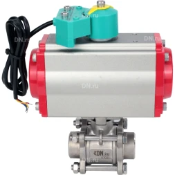 Кран шаровой BV3232P(3pc)-FP-W-ISO-H Ду15 Ру63 полнопроходной, корпус - нержавеющая сталь 316, уплотнение - PTFE, под приварку, с пневмоприводом PA-DA-052 и магнитным переключателем ALS200D