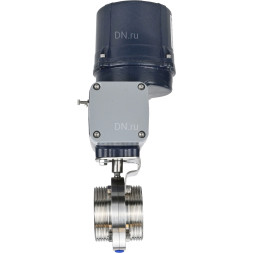 Затвор дисковый поворотный WBV3131S-2W-T-H Ду15 Ру10 резьбовой, корпус - пищевая нерж. сталь AISI 304, диск - нерж. сталь AISI 304, уплотнение - Silicon, с электроприводом четвертьоборотным QTSA-N-003EM-O0-220VAC с пружинным возвратом