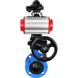 Затвор дисковый поворотный WBV1313E-2W-F-H Ду125 Ру16 фланцевый, корпус - чугун GGG40, диск - чугун GGG40, уплотнение - EPDM, с пневмоприводом PA-DA-130, БКВ APL-210N и ручным дублером MON1-250-T26-ISO