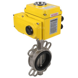 Затвор дисковый поворотный WBV3232N-2W-Fb-H Ду250 Ру16, корпус - нержавеющая сталь 316L, диск - нержавеющая сталь 316L, уплотнение - NBR, с электроприводом QT-N-040EM-O1-220VAC-У1 220В