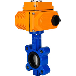 Затвор дисковый поворотный WBV1616E-2W-Fb-H Ду150 Ру16 LUG межфланцевый, корпус - чугун QT450, диск - чугун QT450, уплотнение - EPDM, с 1/4-оборотным электроприводом QT-N-020EM-O1-380VAC-У1 380В HARK