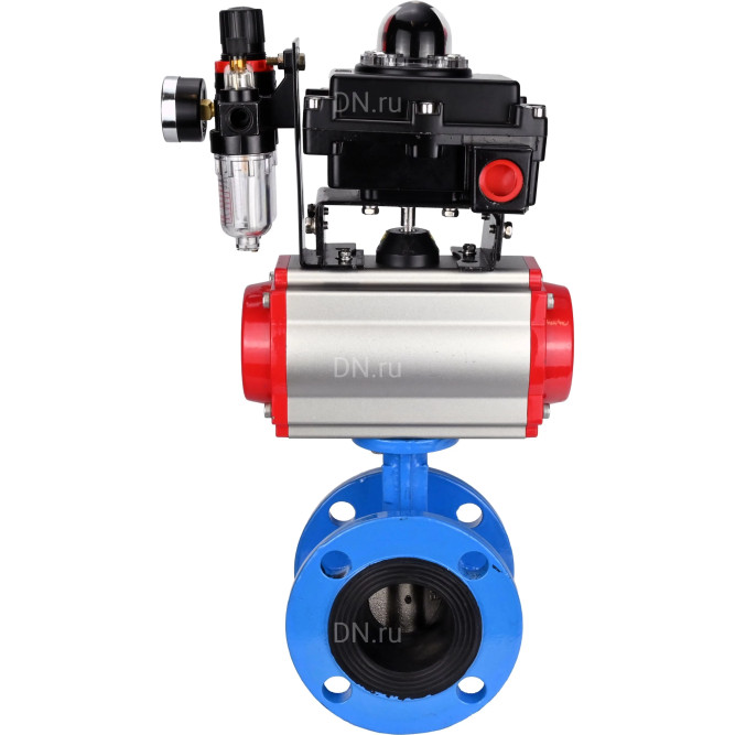 Затвор дисковый поворотный WBV1313E-2W-F-H Ду125 Ру16 фланцевый, корпус - чугун GGG40, диск - чугун GGG40, EPDM, с пневмоприводом PA-DA-130, пневмораспределителем 4M310-08 DC24V, БКВ APL-410N EX и БПВ AFC2000 в Барнауле