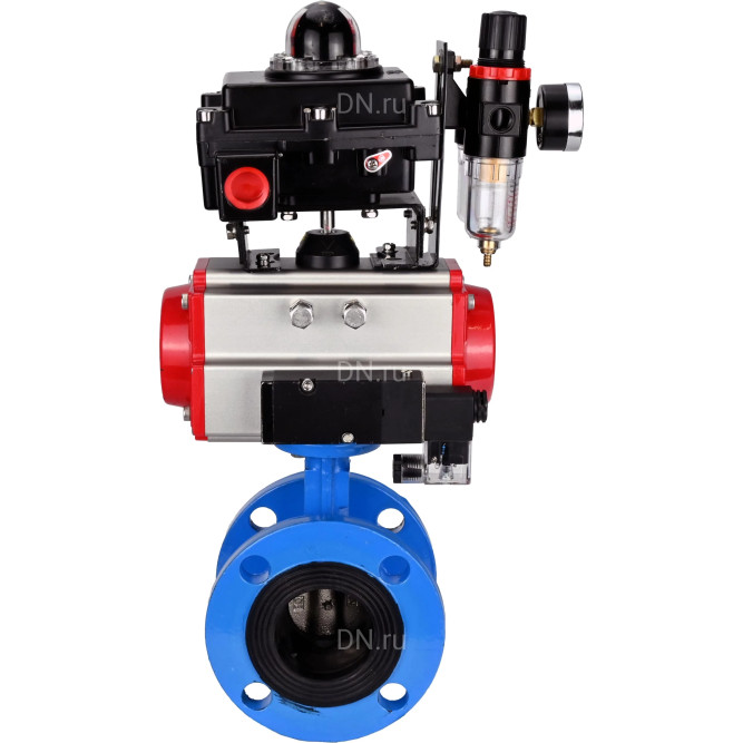 Затвор дисковый поворотный WBV1313E-2W-F-H Ду125 Ру16 фланцевый, корпус - чугун GGG40, диск - чугун GGG40, EPDM, с пневмоприводом PA-DA-130, пневмораспределителем 4M310-08 DC24V, БКВ APL-410N EX и БПВ AFC2000 в Барнауле