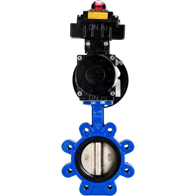 Затвор дисковый поворотный WBV1616E-2W-Fb-H Ду125 Ру16 LUG корпус - чугун QT450, диск - чугун QT450, уплотнение - EPDM, с пневмоприводом PA-DA-105-1 и БКВ APL-410N EX в Барнауле