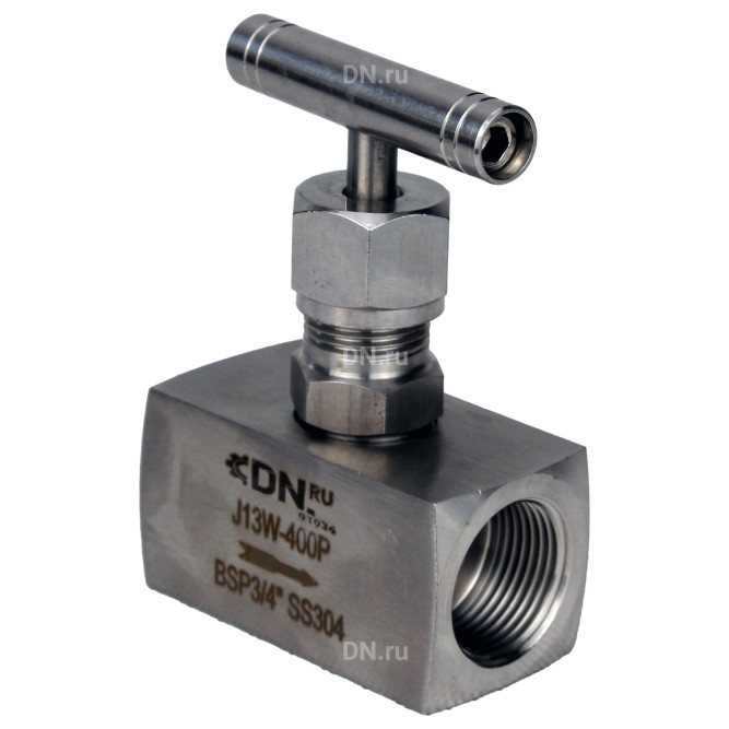 Клапан игольчатый VN3131M-T-Ht 3/4″ Ду20 Ру400 резьбовой, корпус - нержавеющая сталь 304, уплотнение - металл, с Т-образной рукояткой в Барнауле