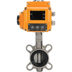 Затвор дисковый поворотный WBV3232E-2W-Fb-H Ду300 Ру16, корпус - нержавеющая сталь 316L, диск - нержавеющая сталь 316L, уплотнение - EPDM, с электроприводом QT-N-060EM-A1-220VAC-У1 (4-20мА) HARK