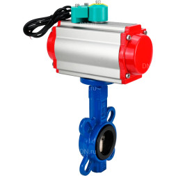 Затвор дисковый поворотный WBV1413E-2W-Fb-H Ду80 Ру16 корпус - чугун GGG50, диск - чугун GGG40, уплотнение - EPDM, с пневмоприводом PA-DA-065, пневмораспределителем 4M310-08 AC220V и магнитным переключателем ALS200D