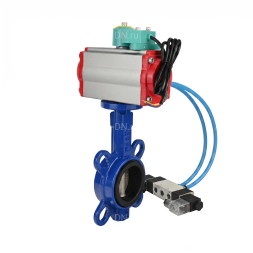 Затвор дисковый поворотный WBV1132N-2W-Fb-H Ду80 Ру16 корпус - чугун GG25, диск - нержавеющая сталь 316L, уплотнение - NBR, с пневмоприводом PA-SA-105, пневмораспределителем 4V320-08 AC220V и магнитным переключателем ALS200D