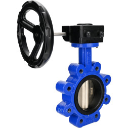 Затвор дисковый поворотный WBV1616N-2W-Fb-H Ду125 Ру16 LUG межфланцевый, корпус - чугун QT450, диск - чугун QT450, уплотнение - NBR, с редуктором HAM RQN1-180Z-T40