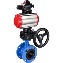 Затвор дисковый поворотный WBV1313E-2W-F-H Ду50 Ру16 фланцевый, корпус - чугун GGG40, диск - чугун GGG40, уплотнение - EPDM, с пневмоприводом PA-DA-105, БКВ APL-210N и ручным дублером MON1-250-T26-ISO