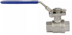 Кран шаровой BV3232P(2pc)-FP-T-ISO-H Ду10 Ру63 полнопроходной двухходовой, нержавеющая сталь 316, внутренняя резьба, уплотнение - PTFE, с ISO-фланцем и рукояткой, 9х9, F03/F04