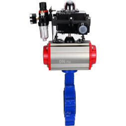 Затвор дисковый поворотный WBV1616N-2W-Fb-H Ду125 Ру16 LUG корпус - чугун QT450, диск - чугун QT450, уплотнение - NBR, с пневмоприводом PA-SA-140, пневмораспределителем 4M310-08 DC24V, БКВ APL-410N EX и БПВ AFC2000