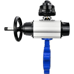 Затвор дисковый поворотный WBV1631N-2W-Fb-H Ду125 Ру16 LUG корпус - чугун QT450, диск - нержавеющая сталь 304, уплотнение - NBR, с пневмоприводом PA-DA-105-1, пневмораспределителем 4M310-08 DC24V и БКВ APL-510N EX