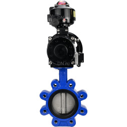 Затвор дисковый поворотный WBV1631N-2W-Fb-H Ду125 Ру16 LUG корпус - чугун QT450, диск - нержавеющая сталь 304, уплотнение - NBR, с пневмоприводом PA-DA-105-1, пневмораспределителем 4M310-08 DC24V и БКВ APL-510N EX