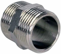 Ниппель Н-304-НР-НР 1″ Ду25 Ру20, корпус - нержавеющая сталь AISI 304, присоединение - наружная/наружная резьба, тип резьбы - BSPT
