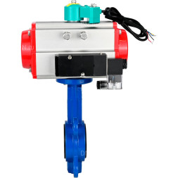 Затвор дисковый поворотный WBV1413E-2W-Fb-H Ду125 Ру16 корпус - чугун GGG50, диск - чугун GGG40, уплотнение - EPDM, с пневмоприводом PA-DA-105, пневмораспределителем 4M310-08 DC24V и магнитным переключателем ALS200D