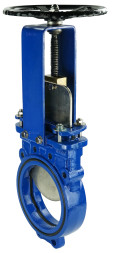 Задвижка шиберная GVKN1331N-2W-Fb-S Ду200 Ру10 двусторонняя, межфланцевая, шпиндель - невыдвижной, корпус - чугун GGG40, шибер - нержавеющая сталь 304, уплотнение - NBR, управление - штурвал, NxM - 12x20