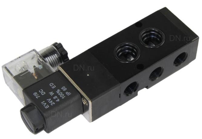 Пневмораспределитель 4M310-08 DC24V 1/4″ моностабильный, пятиканальный, для четвертьоборотных пневмоприводов (на корпус) в Барнауле
