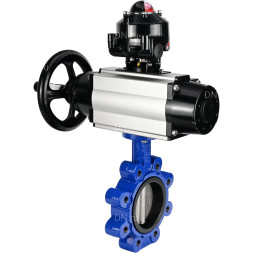 Затвор дисковый поворотный WBV1631E-2W-Fb-H Ду125 Ру16 LUG корпус - чугун QT450, диск - нержавеющая сталь 304, уплотнение - EPDM, с пневмоприводом PA-DA-105-1 и БКВ APL-510N EX