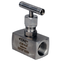 Клапан игольчатый VN3131M-T-Ht 2″ Ду50 Ру400 резьбовой, корпус - нержавеющая сталь 304, уплотнение - металл, с Т-образной рукояткой