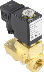Клапан электромагнитный VS400-NT-NC-220VAC 1/2″ Ду15 Ру16, соленоидный двухходовой, корпус - латунь, уплотнение - NBR, резьбовой, нормально-закрытый, пилотный, катушка - 220В