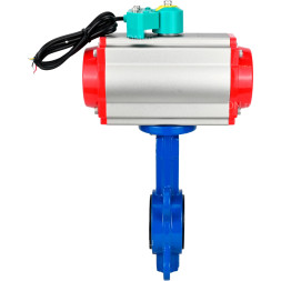 Затвор дисковый поворотный WBV1413E-2W-Fb-H Ду40 Ру16 корпус - чугун GGG50, диск - чугун GGG40, уплотнение - EPDM, 9х9, F05, с пневмоприводом PA-DA-052, пневмораспределителем 4M310-08 DC24V и магнитным переключателем ALS200D