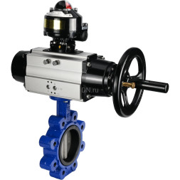 Затвор дисковый поворотный WBV1631E-2W-Fb-H Ду150 Ру16 LUG корпус - чугун QT450, диск - нержавеющая сталь 304, уплотнение - EPDM, с пневмоприводом PA-DA-105-1 и БКВ APL-510N EX