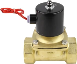 Клапан электромагнитный VS100-VT-NC-24VDC 2″ Ду50 Ру10, соленоидный двухходовой, корпус - латунь, уплотнение - Viton, резьбовой, нормально-закрытый, прямого действия, катушка - 24В