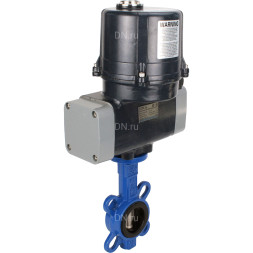 Затвор дисковый поворотный WBV1413E-2W-Fb-H Ду50 Ру16 межфланцевый, корпус - чугун GGG50, диск - чугун GGG40, уплотнение - EPDM, с электроприводом четвертьоборотным QTSA-N-003EM-O0-220VAC с пружинным возвратом