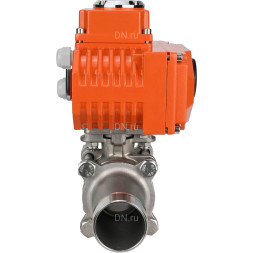 Кран шаровой BV3131P(3pc)-FP-W-ISO-H LONG Ду15 Ру63 полнопроходной, под приварку, корпус - нержавеющая сталь SS304, уплотнение - PTFE, с 1/4-оборотным электроприводом QT-N-003EM-O1-24VDC-У1 24В HARK