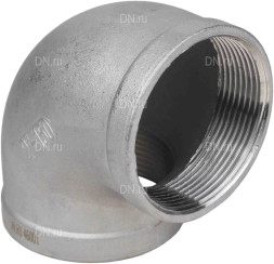 Отвод (уголок) ВР-ВР-316 21/2″ Ду65 Ру16 угол 90°, корпус - нержавеющая сталь 316, присоединение - внутренняя / внутренняя резьба
