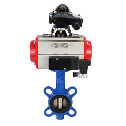 Затвор дисковый поворотный WBV1413E-2W-Fb-H Ду40 Ру16, корпус - чугун GGG50, диск - чугун GGG40, уплотнение - EPDM, 9х9, F05, с пневмоприводом PA-DA-052, пневмораспределителем 4M310-08 AC220V, БКВ APL-210N