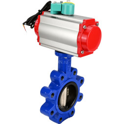 Затвор дисковый поворотный WBV1616E-2W-Fb-H Ду125 Ру16 LUG корпус - чугун QT450, диск - чугун QT450, уплотнение - EPDM, с пневмоприводом PA-DA-105, пневмораспределителем 4M310-08 DC24V и магнитным переключателем ALS200D