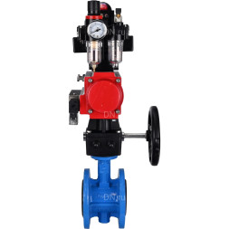 Затвор дисковый поворотный WBV1313E-2W-F-H Ду125 Ру16 фланцевый, корпус - чугун GGG40, диск - чугун GGG40, EPDM, с пневмоприводом PA-DA-130, пневмораспределителем 4M310-08 DC24V, БКВ APL-410N EX, ручным дублером MON1-250-T26-ISO и БПВ AFC2000