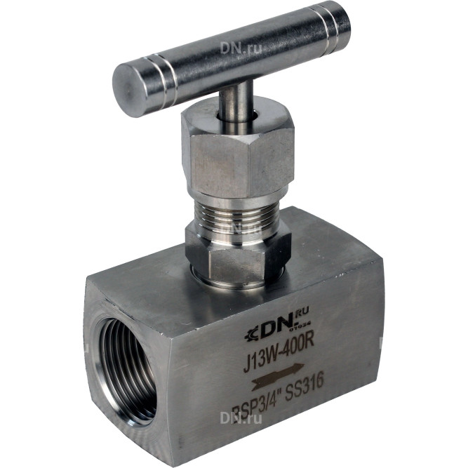 Клапан игольчатый VN3232M-T-Ht 1/2″ Ду15 Ру400 резьбовой, корпус - нержавеющая сталь 316, уплотнение - металл, с Т-образной рукояткой в Барнауле