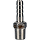 Штуцер елочка BF31-T-3/4-13 3/4″х13мм Ду20 Ру16 шланговый, корпус - нержавеющая сталь AISI 304 (CF8), присоединение - наружная резьба/штуцер