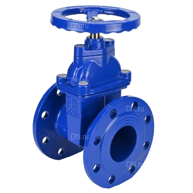 Задвижка клиновая 30ч39р (аналог МЗВ) GVWN1414E-2W-F-S blue Ду40 Ру10/16 фланцевая, корпус - чугун GGG50, уплотнение - EPDM, со штурвалом и невыдвижным штоком, цвет - синий в Барнауле