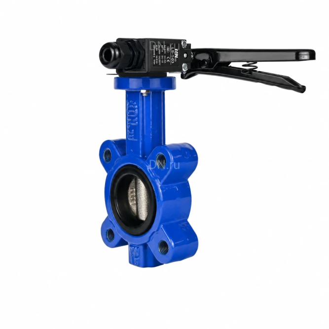 Затвор дисковый поворотный WBV1616E-2W-Fb-H Ду150 Ру16 LUG межфланцевый, корпус - чугун QT450, диск - чугун QT450, уплотнение - EPDM, с рукояткой и двумя концевыми датчиками LS-103 250В в Барнауле