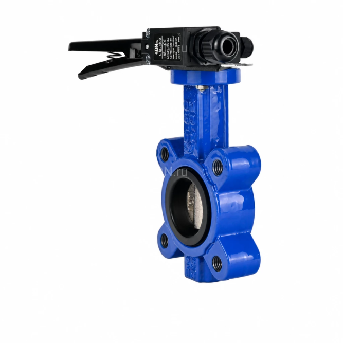 Затвор дисковый поворотный WBV1616E-2W-Fb-H Ду150 Ру16 LUG межфланцевый, корпус - чугун QT450, диск - чугун QT450, уплотнение - EPDM, с рукояткой и двумя концевыми датчиками LS-103 250В в Барнауле