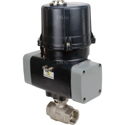Кран шаровой BV3232P(2pc)-FP-T-ISO-H Ду40 Ру63 полнопроходной, резьбовой, внутренняя резьба, корпус - нержавеющая сталь 316, уплотнение - PTFE, с электроприводом четвертьоборотным QTSA-N-003EM-O0-220VAC с пружинным возвратом
